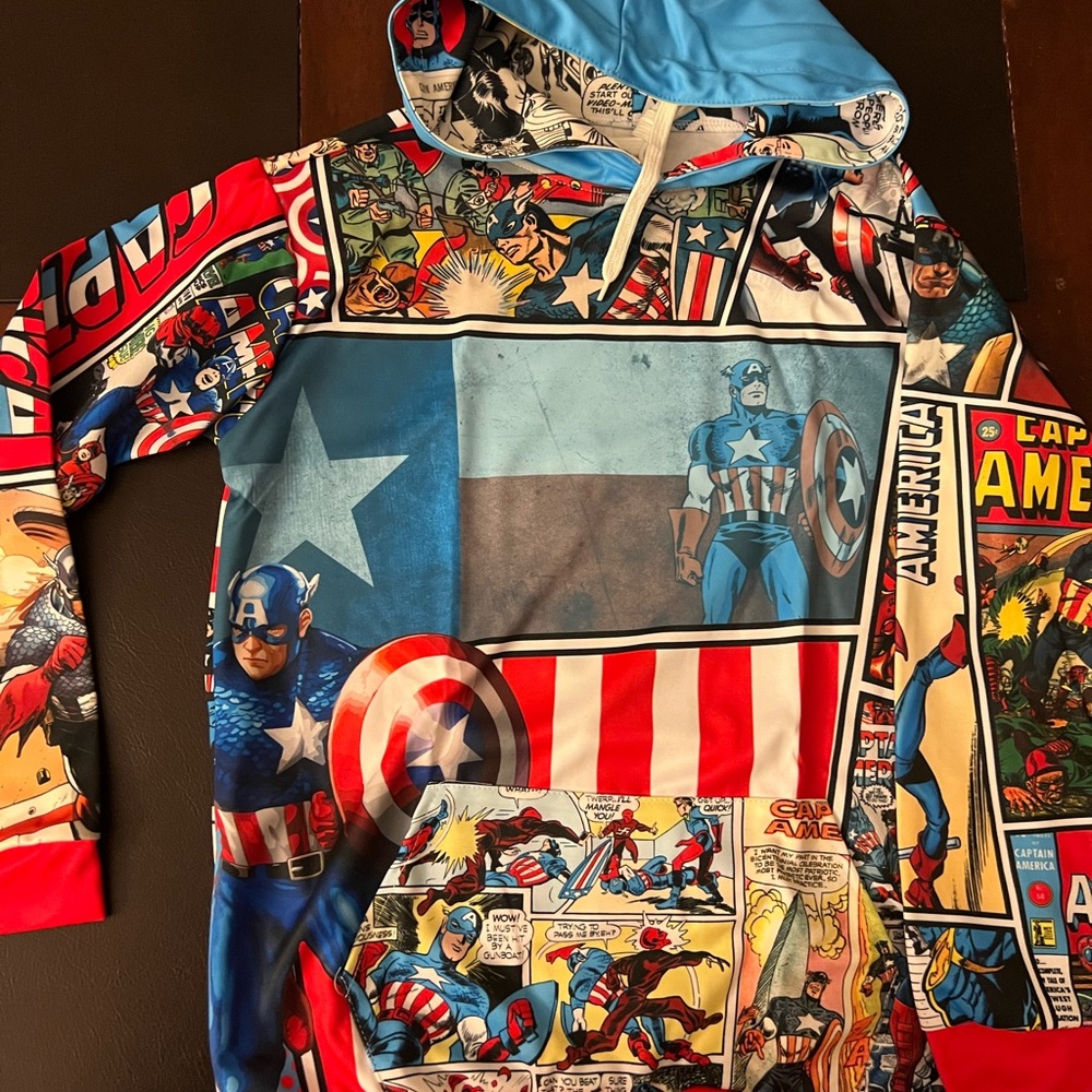 Marvel Captain America Comic Hoodie YOUTH LARGE
